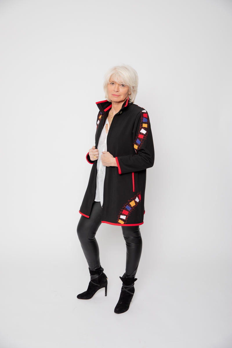 VESTE 3/4 NOIRE - MOSAÏQUES