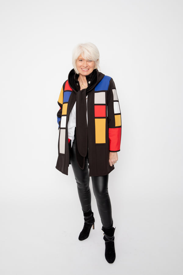 VESTE 3/4 NOIRE - MONDRIAN