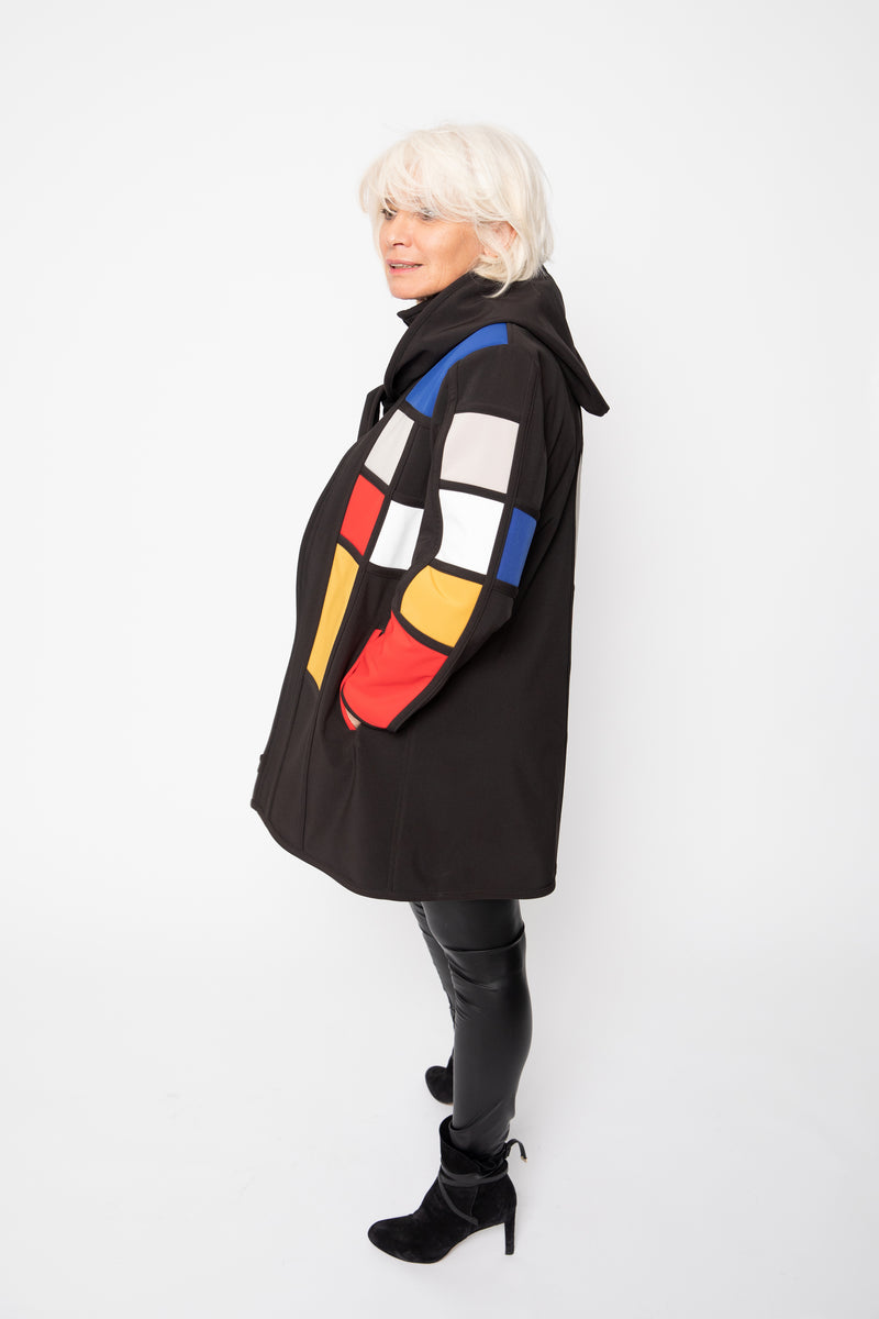 VESTE 3/4 NOIRE - MONDRIAN