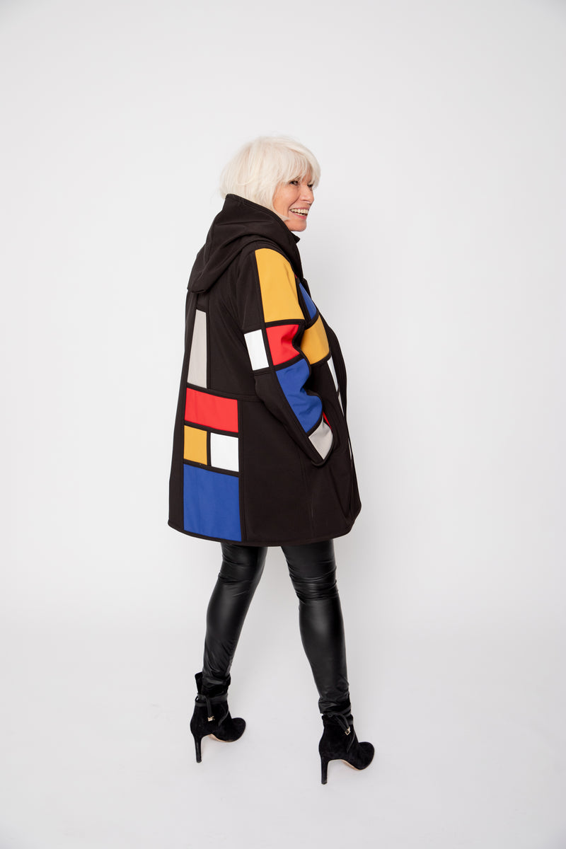 VESTE 3/4 NOIRE - MONDRIAN
