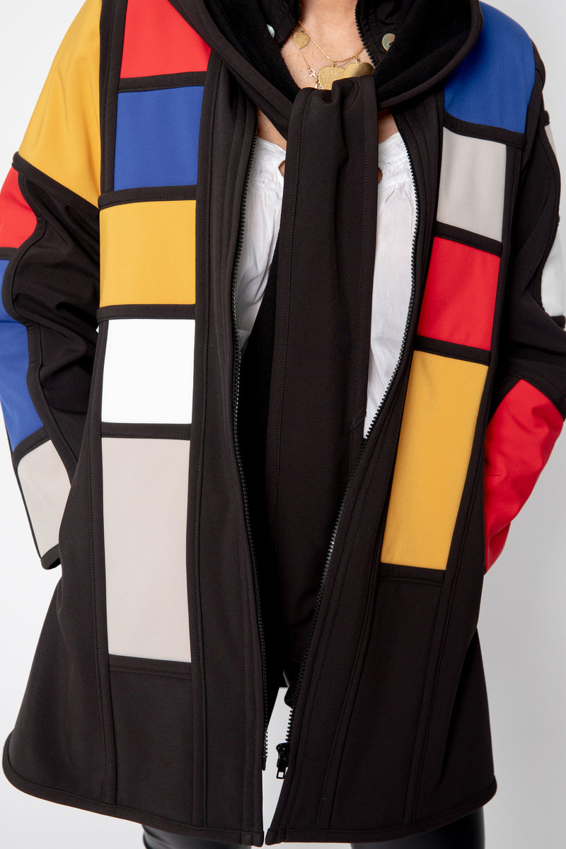 VESTE 3/4 NOIRE - MONDRIAN