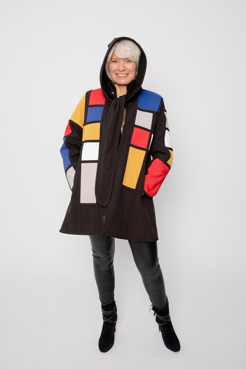 VESTE 3/4 NOIRE - MONDRIAN