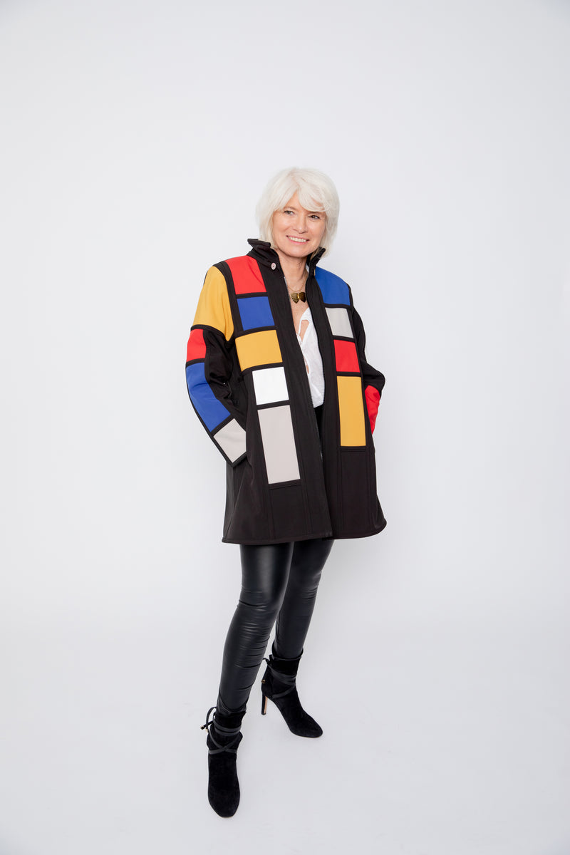 VESTE 3/4 NOIRE - MONDRIAN