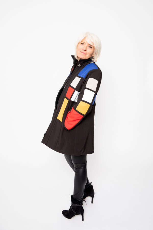VESTE 3/4 NOIRE - MONDRIAN