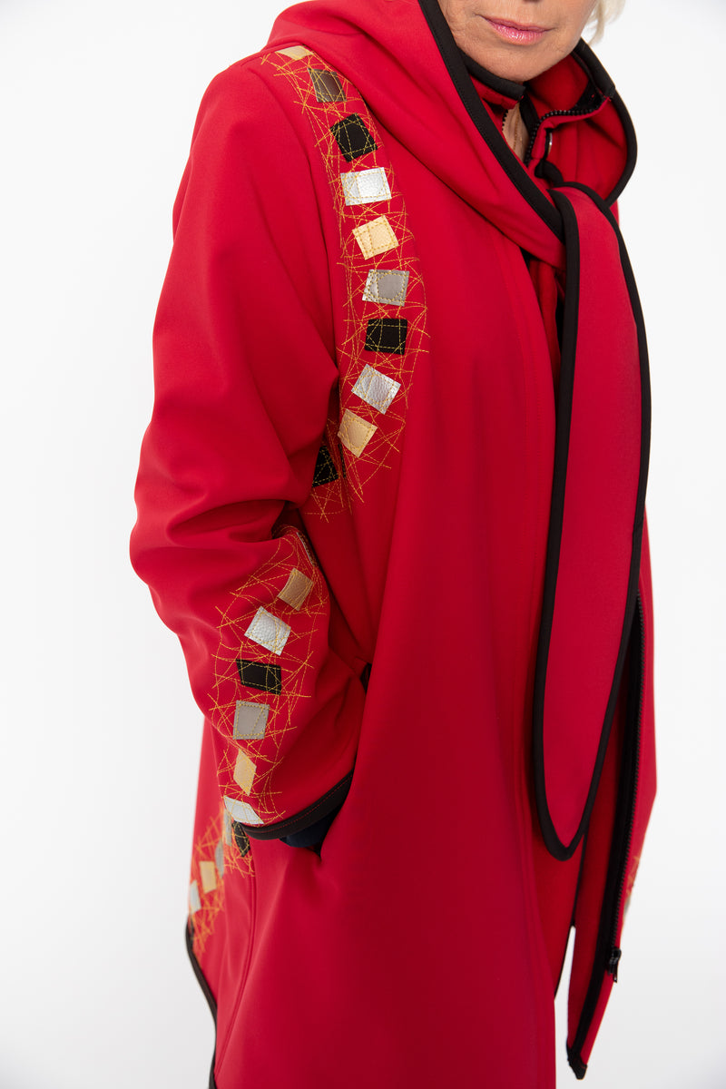 VESTE 3/4 ROUGE - MOSAÏQUES