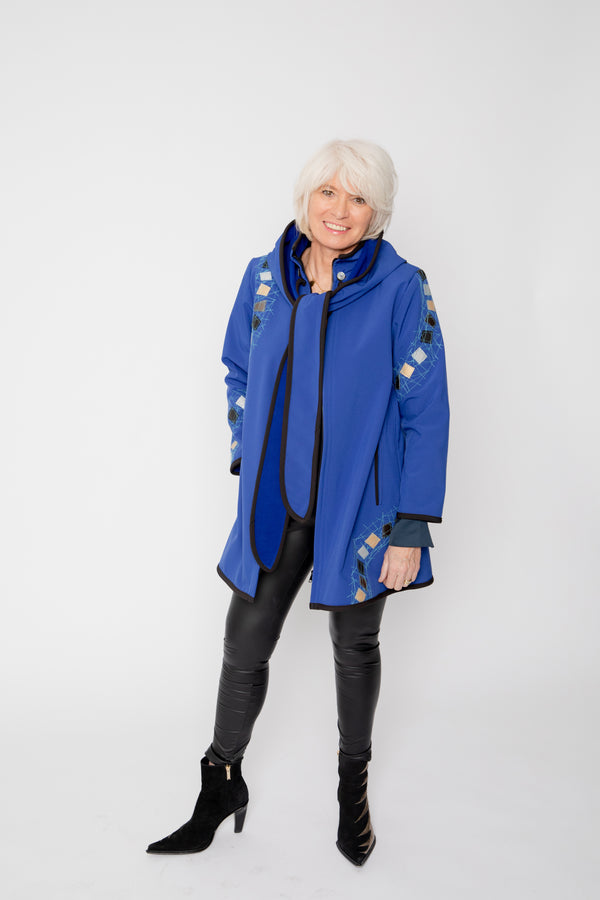 VESTE 3/4 BLEUE - MOSAÏQUES
