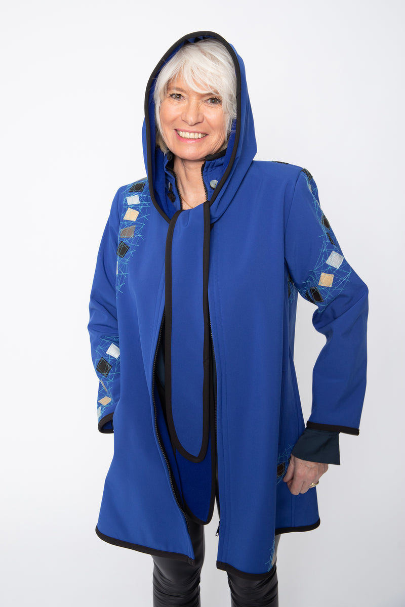 VESTE 3/4 BLEUE - MOSAÏQUES