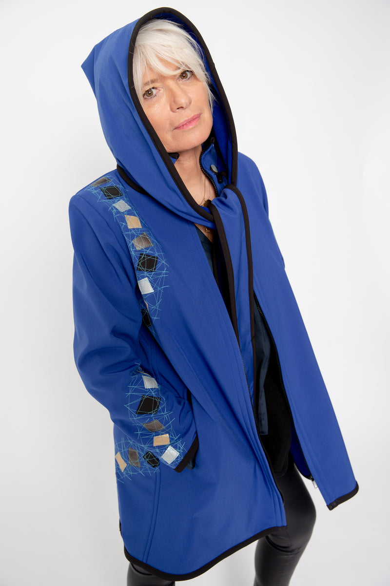 VESTE 3/4 BLEUE - MOSAÏQUES