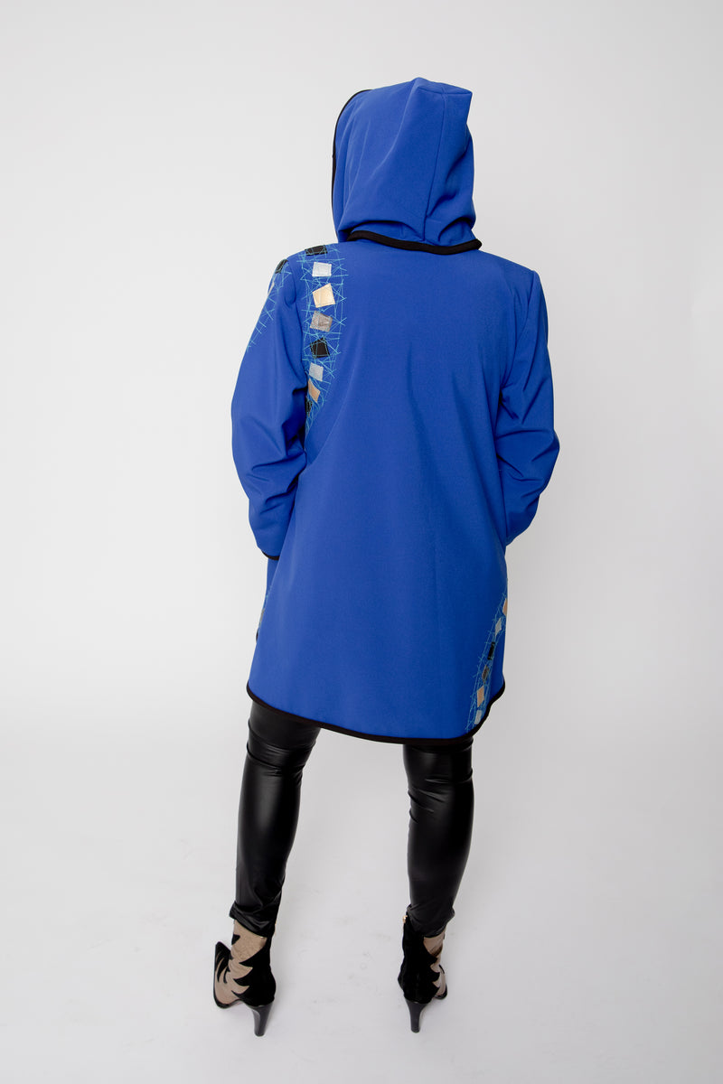 VESTE 3/4 BLEUE - MOSAÏQUES