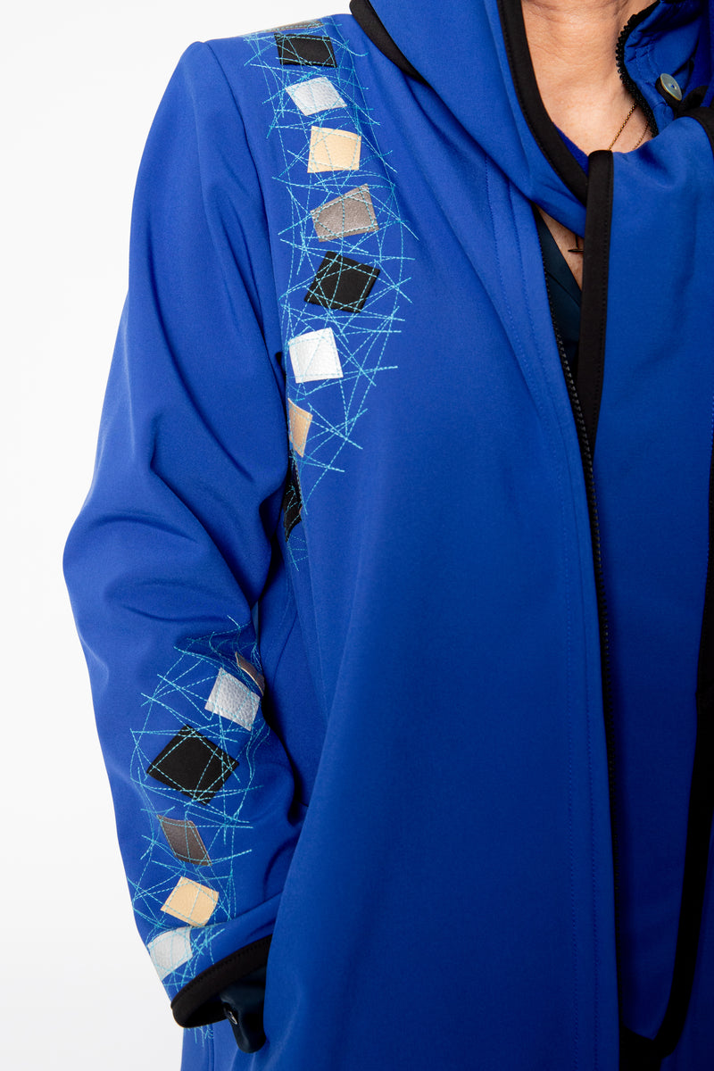 VESTE 3/4 BLEUE - MOSAÏQUES