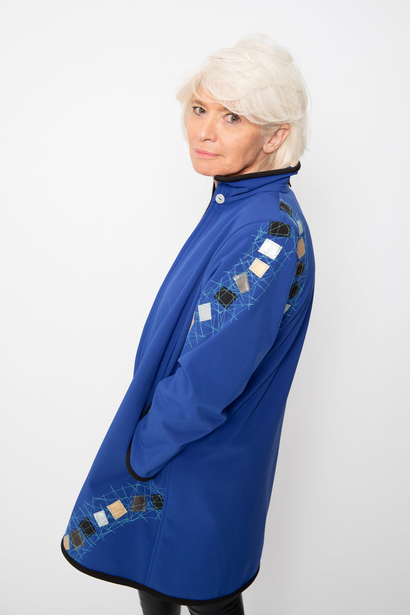 VESTE 3/4 BLEUE - MOSAÏQUES