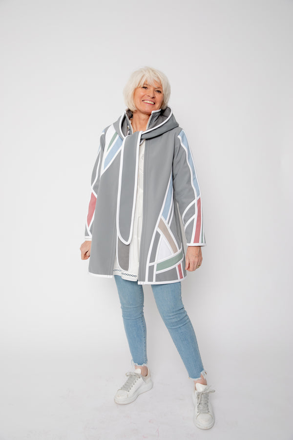 VESTE 3/4 GRISE - MIRO PASTEL