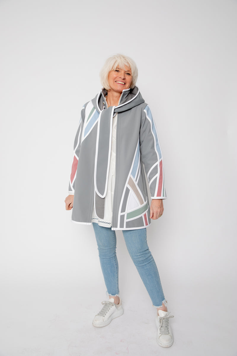 VESTE 3/4 GRISE - MIRO PASTEL