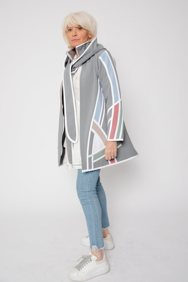 VESTE 3/4 GRISE - MIRO PASTEL