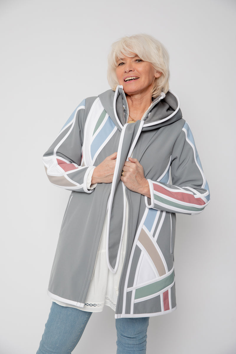 VESTE 3/4 GRISE - MIRO PASTEL