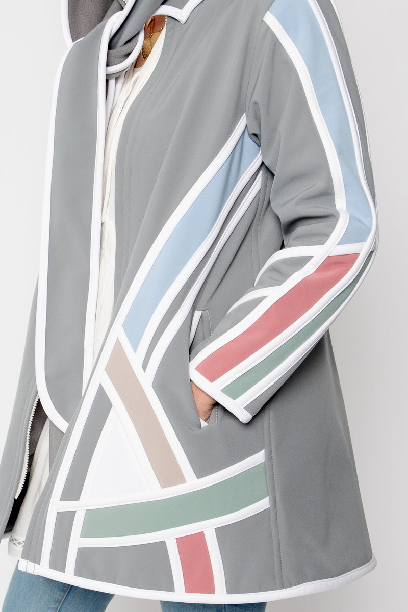 VESTE 3/4 GRISE - MIRO PASTEL