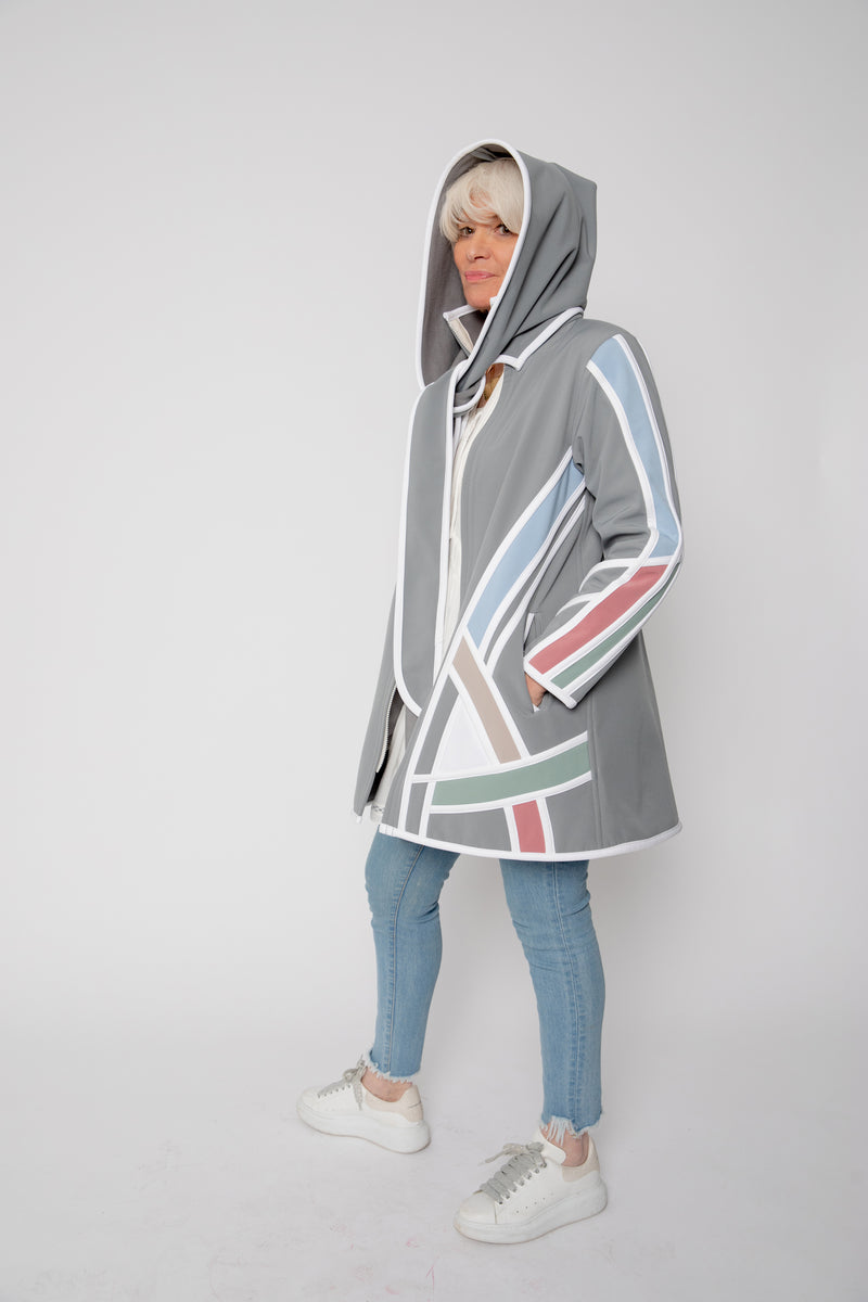 VESTE 3/4 GRISE - MIRO PASTEL