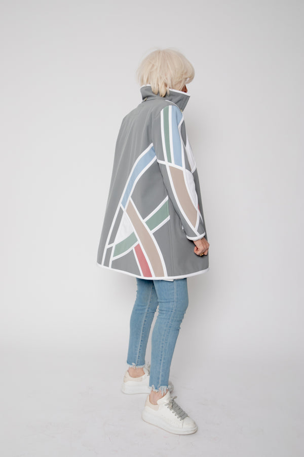 VESTE 3/4 GRISE - MIRO PASTEL