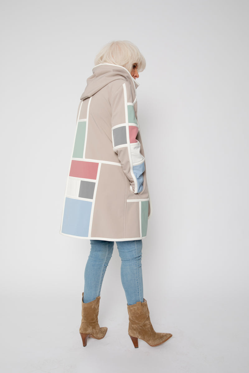 VESTE 3/4 BEIGE - MONDRIAN PASTEL