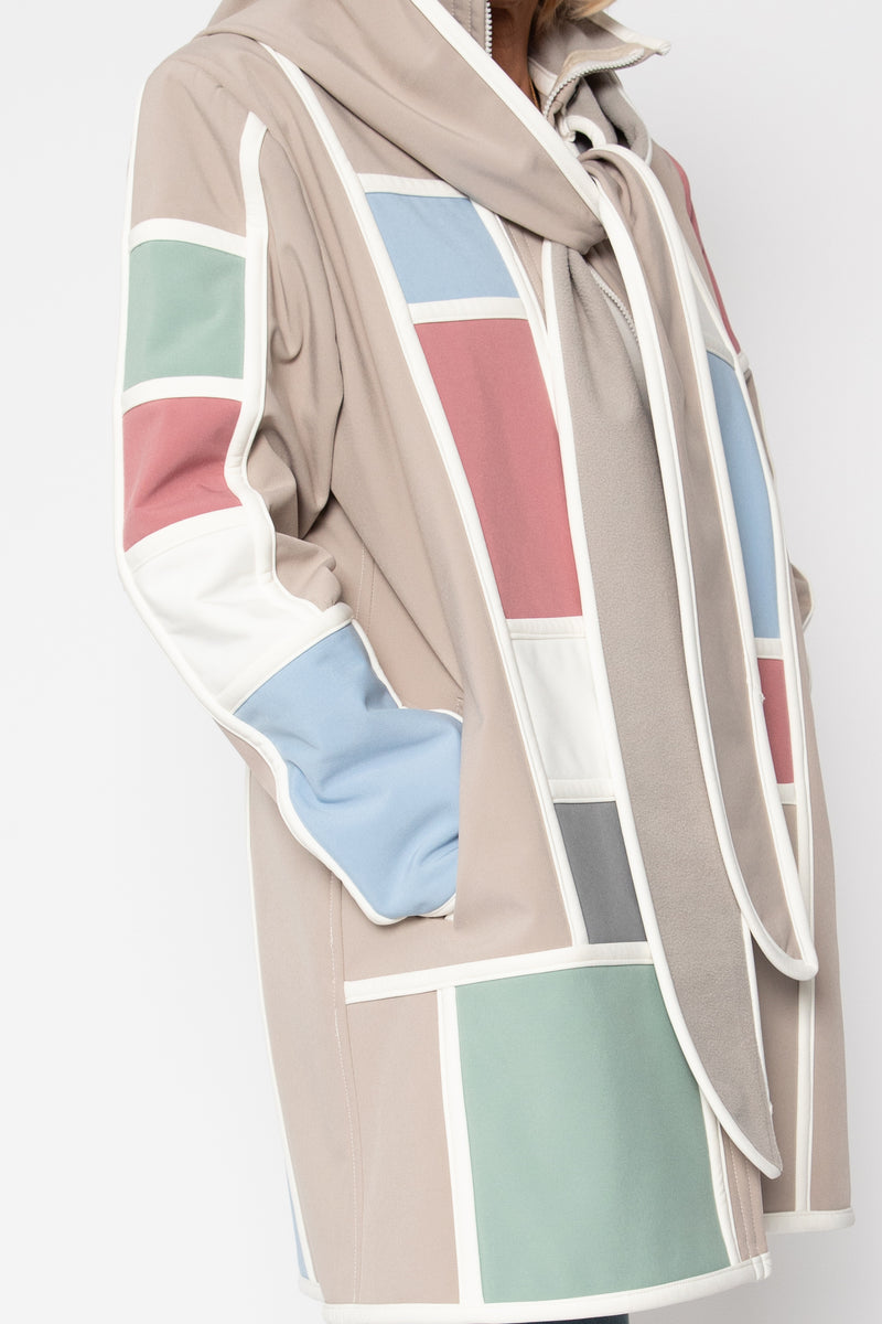 VESTE 3/4 BEIGE - MONDRIAN PASTEL