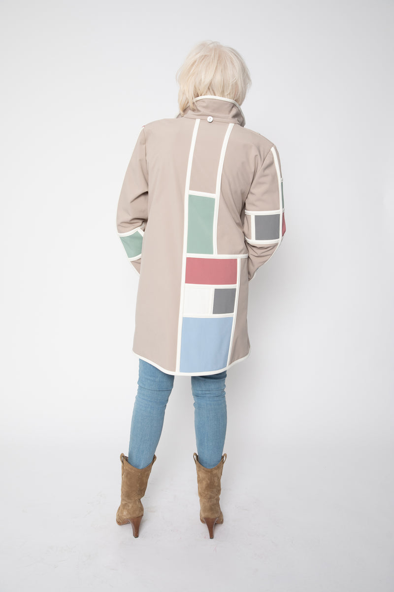 VESTE 3/4 BEIGE - MONDRIAN PASTEL