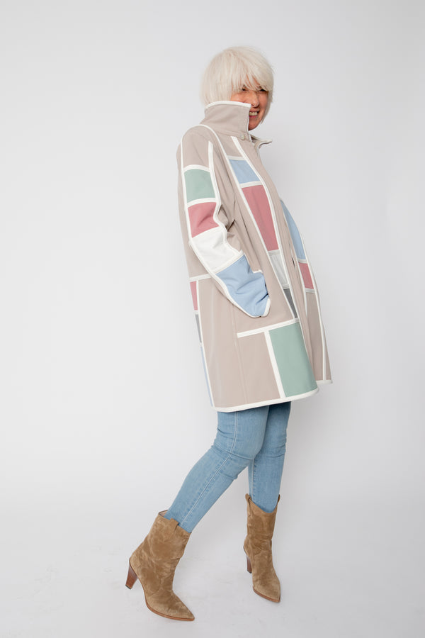 VESTE 3/4 BEIGE - MONDRIAN PASTEL