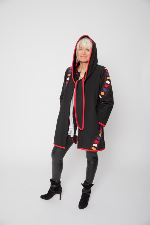 VESTE 3/4 NOIRE - MOSAÏQUES