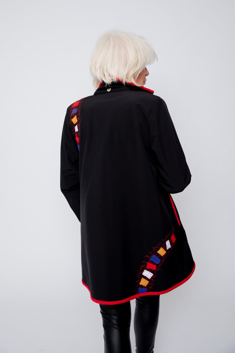 VESTE 3/4 NOIRE - MOSAÏQUES