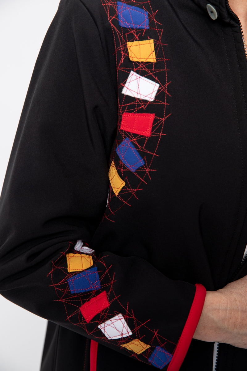 VESTE 3/4 NOIRE - MOSAÏQUES