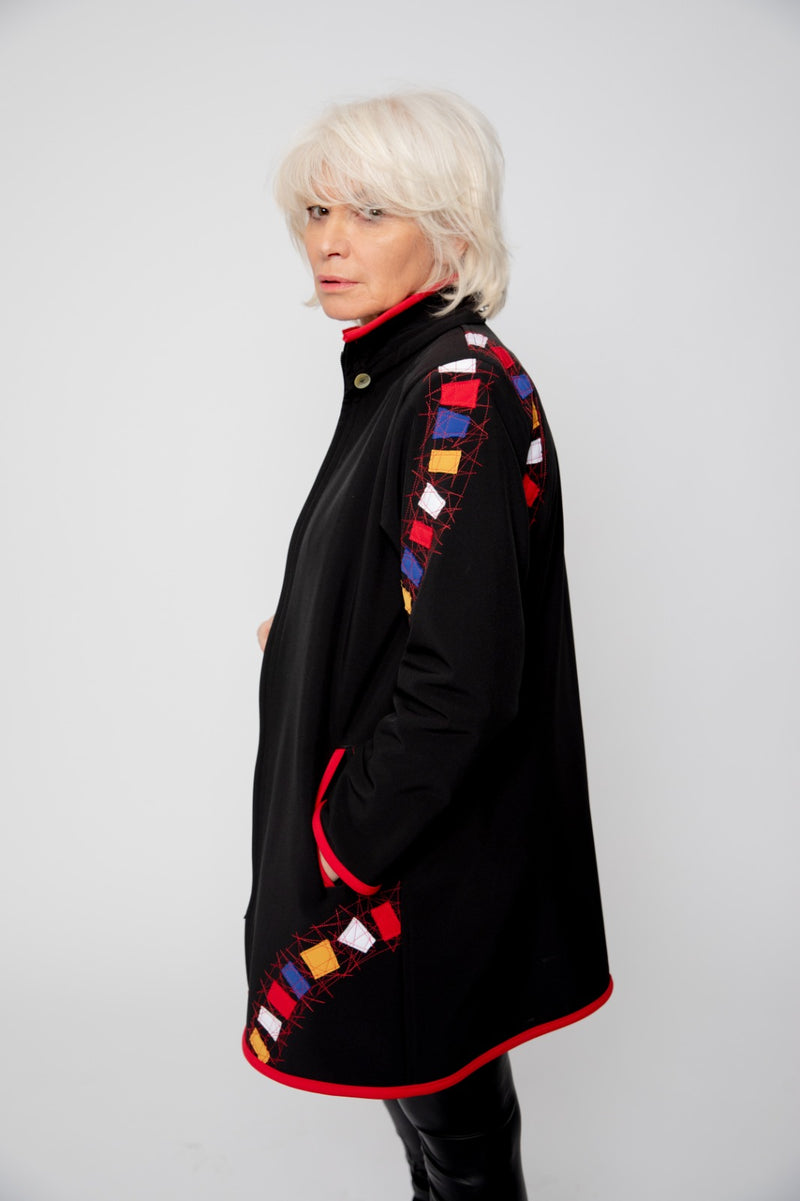 VESTE 3/4 NOIRE - MOSAÏQUES